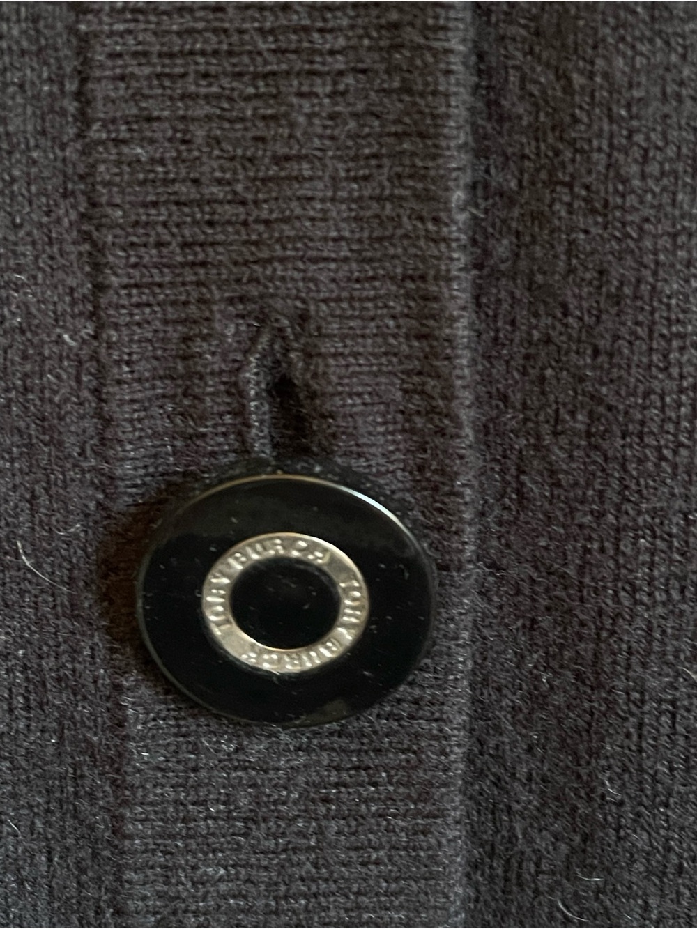 Tory Burch Cotton/Cashmere Black V-Neck Button-Front Cardigan Size Large - Picture 7 of 9